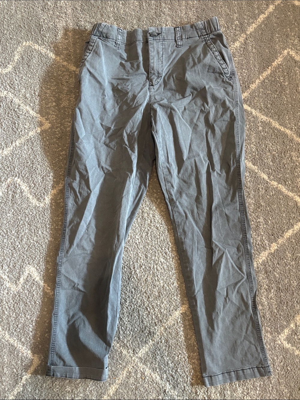 Old Navy Gray Straight-Fit Chinos